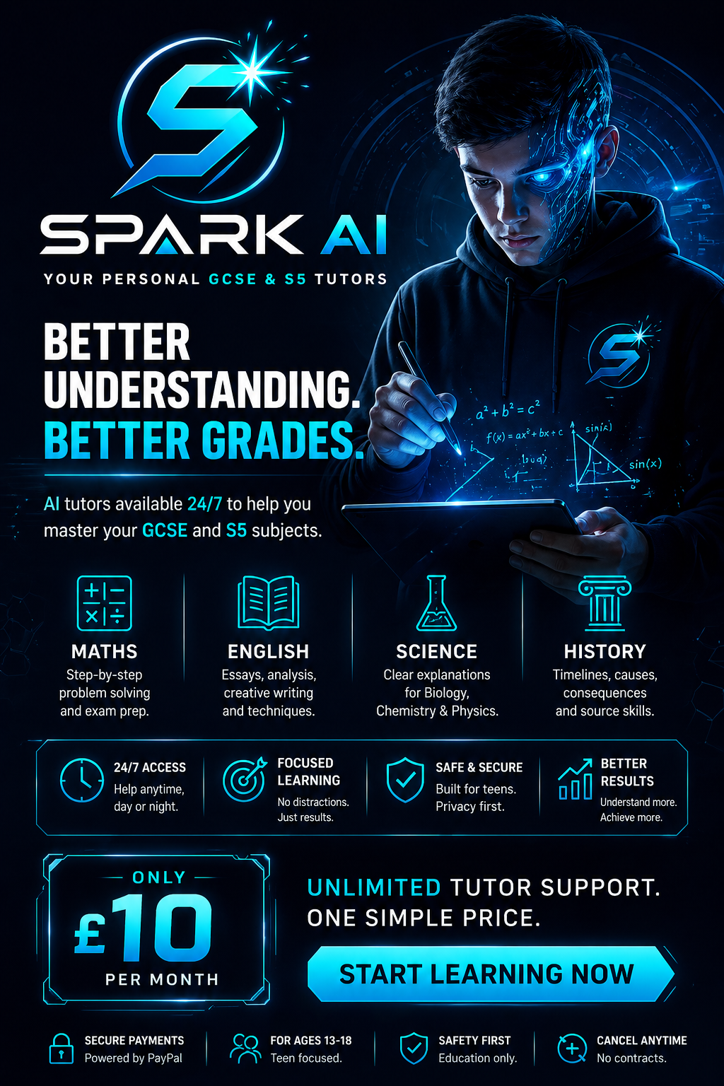 SPARK AI tutoring poster